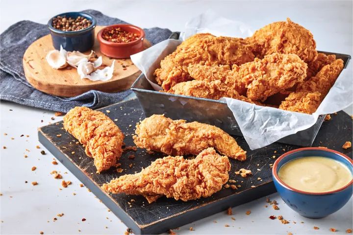 Twelve Cajun chicken tenders
